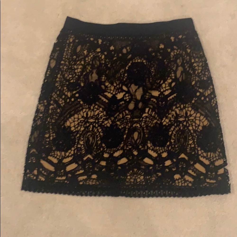 Club Monaco Navy Blue Lace Mini Skirt